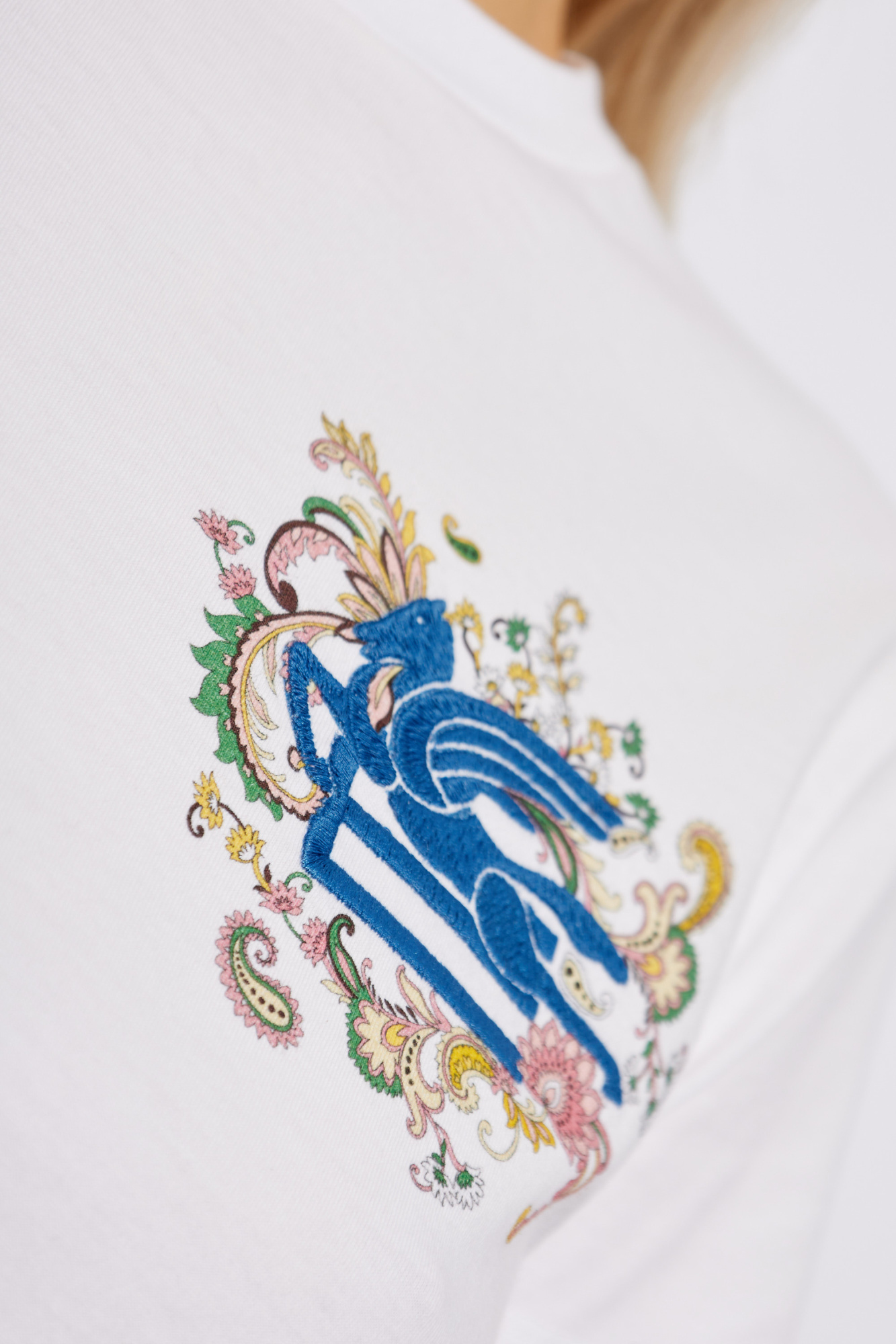Tシャツ・カットソー ETRO SS24 T-SHIRT WITH LOGO (WRJB0006_AC036W0111) Etro Outlet: T-shirt woman - White | Etro t-shirt